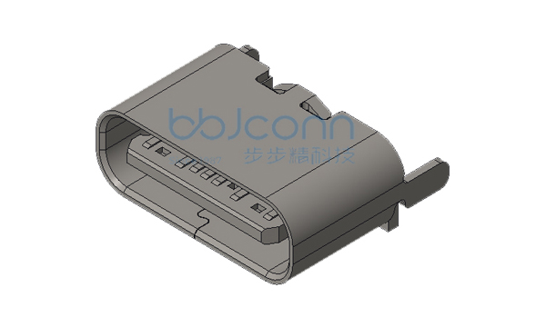 TYPE-C 8P 母座 直立式 H=5.10 两脚插 端子SMT