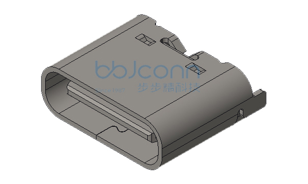 TYPE-C 8P 母座 直立式 两脚插 端子SMT H=6.80 带中夹片 编带