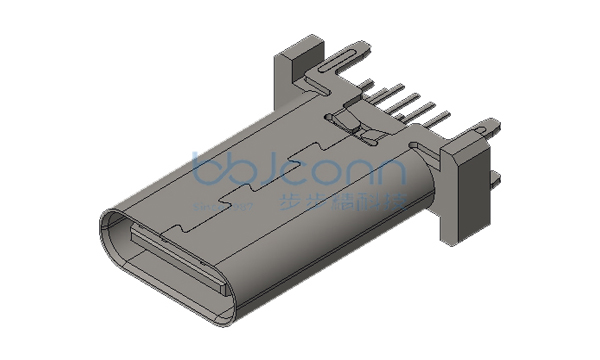 TYPE-C 16P 母座 直立式 四脚插 端子DIP H=15.0 LCP橙胶 编带