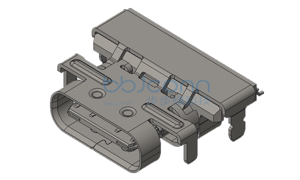 TYPE-C 24P 母座 四脚插 端子单排SMT 单壳 沉板2.3 L=9.57 CH=0.80 编带