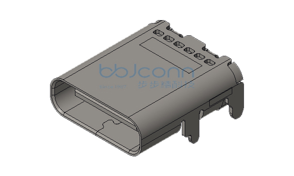 TYPE-C 16P 板上四脚插 带柱 端子SMT 带中夹片 L=10.0 CH=1.68 编带