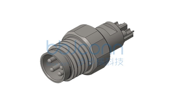 航插 M8A 4P 公线端 铜螺丝 不带屏蔽