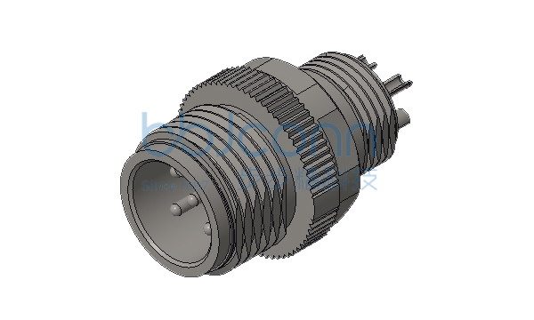 航插 公座 M12A 5P 线端 铜六角螺丝 不带屏蔽