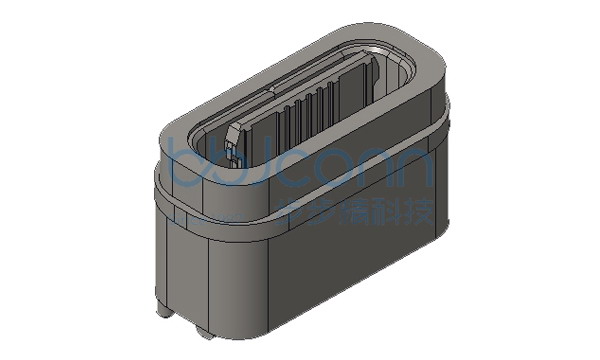 TYPE-C 16P 防水母座 直立式 H=6.0 舌片外露0.8 端子SMT 带柱 大电流6A IPX8 编带